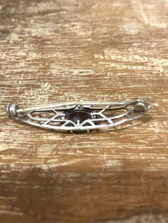 Vintage Sterling Silver Brooch • Color‑Shift Stone • Repair or Craft - Picture 11 of 17